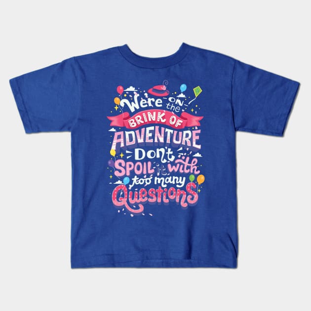 Brink of Adventure Kids T-Shirt by risarodil